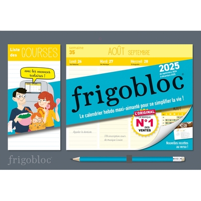 MINI FRIGOBLOC HEBDOMADAIRE 2025-CALENDRIER D´ORGANISATION FAMILIALE/ SEM (SEPT. 2024-DEC. 2025)