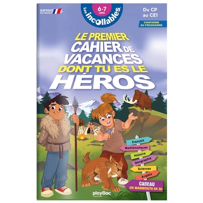 INCOLLABLES - CAHIER DE VACANCES DONT TU ES LE HEROS - PREHISTOIRE - CP-CE1