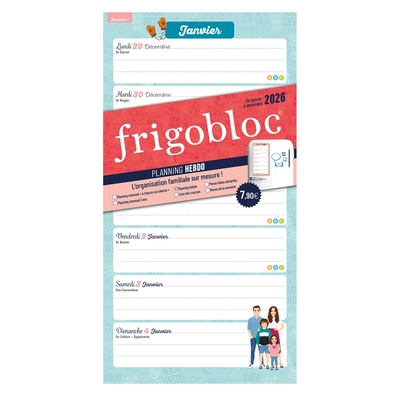 FRIGOBLOC - PLANNING HEBDO (DE JANV. A DEC 2026) - L´ORGANISATION FAMILIALE SUR MESURE