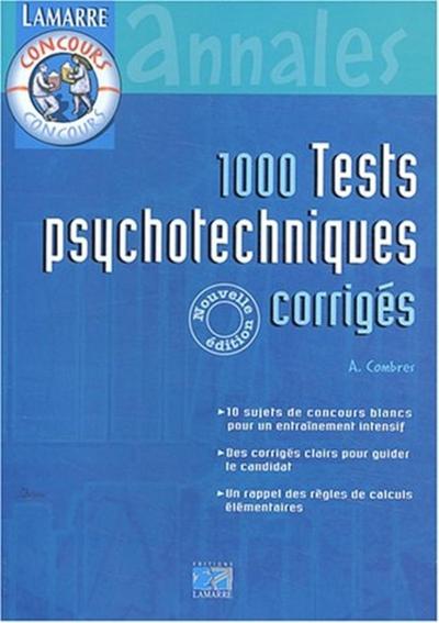 1000 TESTS PSYCHOTECHNIQUES 2EME EDITION