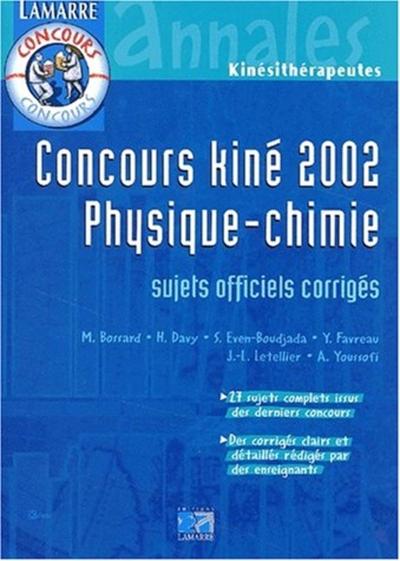 CONCOURS KINE 2002 PHYSIQUE CHIMIE