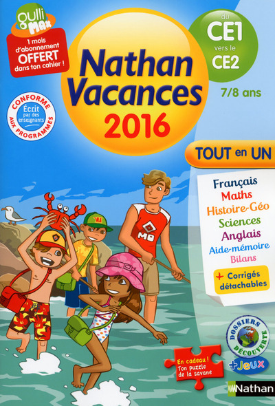 NATHAN VACANCES 2016 PRIMAIRE DU CE1 VERS LE CE2 7/8 ANS