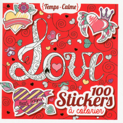 100 STICKERS A COLORIER - LOVE