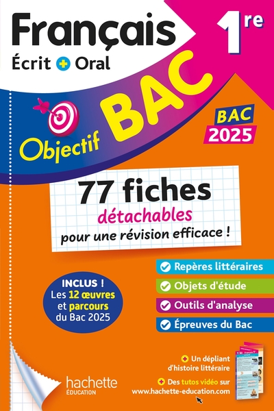 OBJECTIF BAC FICHES DETACHABLES FRANCAIS 1RE BAC 2025
