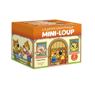 PETITE BIBLIOTHEQUE MINI-LOUP 2 AVEC 5 LIVRES