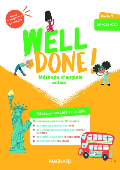 WELL DONE ! ANGLAIS CYCLE 2 (2023) - GUIDE ENSEIGNANT BI-MEDIA + FICHIER PH