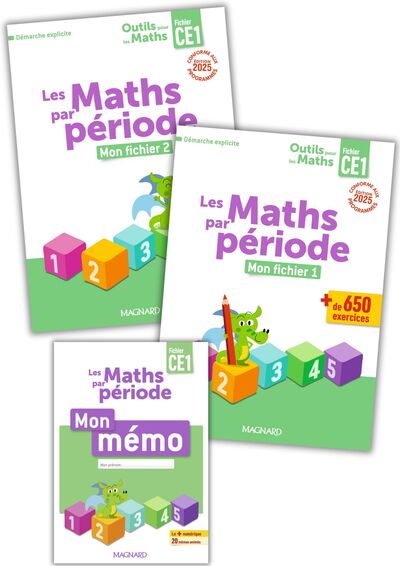OUTILS POUR LES MATHS CE1 PAR PERIODE (2025) - FICHIER 1 + FICHIER 2 + MEMO