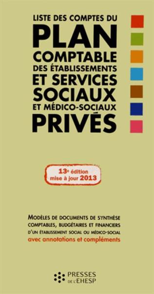 LISTE DES COMPTES DU PLAN COMPTABLE DES ETABLISSEMENTS ET SERVICES SOCIAUX ET MEDICO SOCIAUX PRIVES