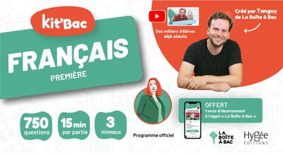 KIT´BAC FRANCAIS PREMIERE GENERALE ET TECHNOLOGIQUE - 350 CARTES, 800 QUESTIONS ET UN MOIS D´ABONNEM