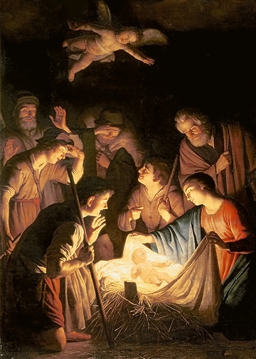 CARTES DE VOEUX MAGNIFICAT 2024 - PACK DE 10 EX L´ADORATION DES BERGERS VAN HONTHORST