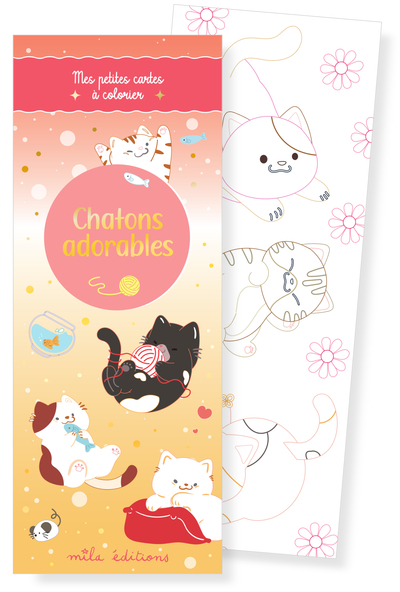 CHATONS ADORABLES - MES PETITES CARTES A COLORIER - 35 ILLUSTRATIONS A PERSONNALISER