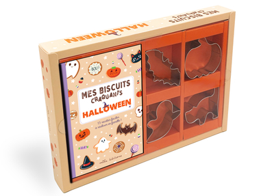 COFFRET - MES BISCUITS CRAQUANTS - HALLOWEEN - 4 EMPORTE-PIECES ET 15 RECETTES FACILES A REALISER EN