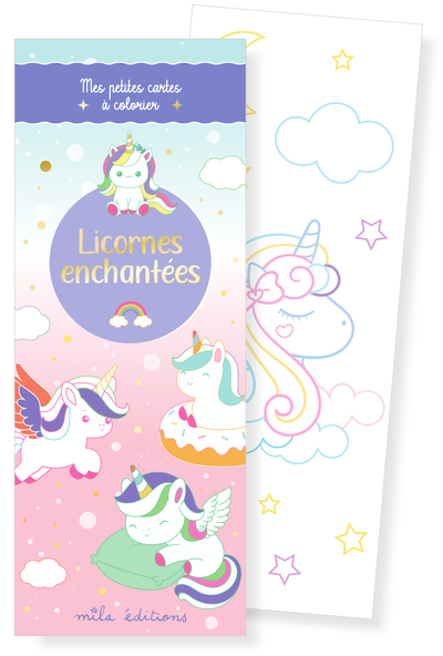 LICORNES ENCHANTEES - MES PETITES CARTES A COLORIER - 35 ILLUSTRATIONS A PERSONNALISER