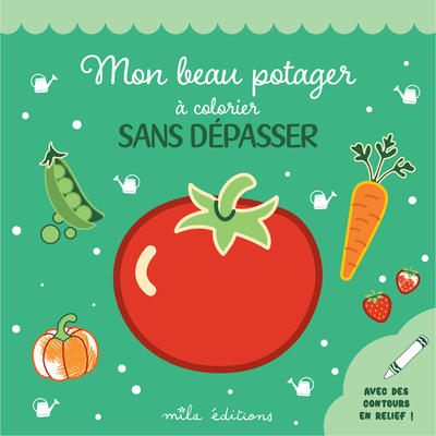 MON BEAU POTAGER A COLORIER SANS DEPASSER - AVEC DES CONTOURS EN RELIEF PAILLETES !