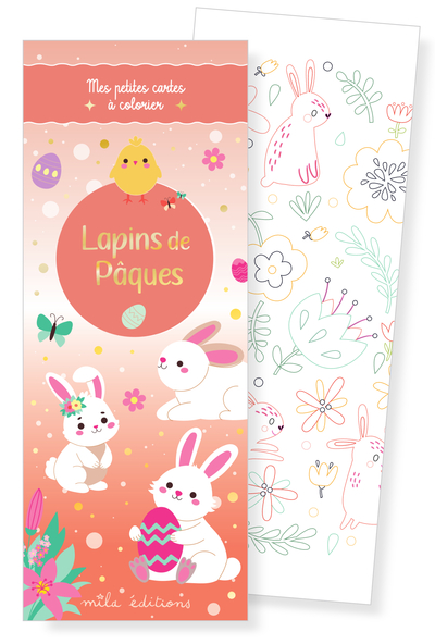 LAPINS DE PAQUES - MES PETITES CARTES A COLORIER - 35 ILLUSTRATIONS A PERSONNALISER