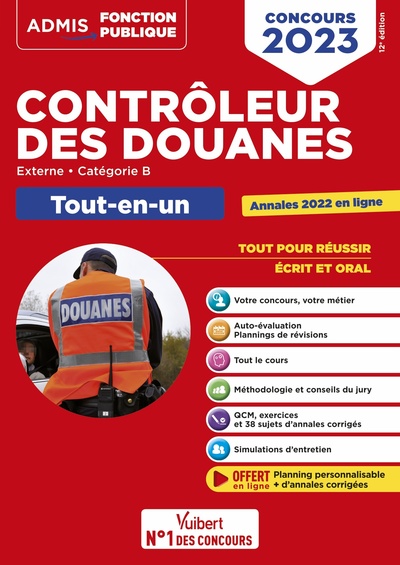 CONCOURS CONTROLEUR DES DOUANES - CATEGORIE B - TOUT-EN-UN BRANCHES OPERATI