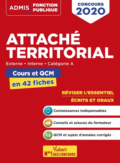 ATTACHE TERRITORIAL CONCOURS 2020 COURS ET QCM EN 42 FICHES