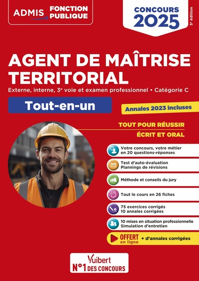 CONCOURS AGENT DE MAITRISE TERRITORIAL 2025 - CATEGORIE C - TOUT-EN-UN - EX