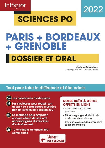 SCIENCES PO PARIS + BORDEAUX + GRENOBLE - DOSSIER + ORAL - TOUT POUR REUSSI
