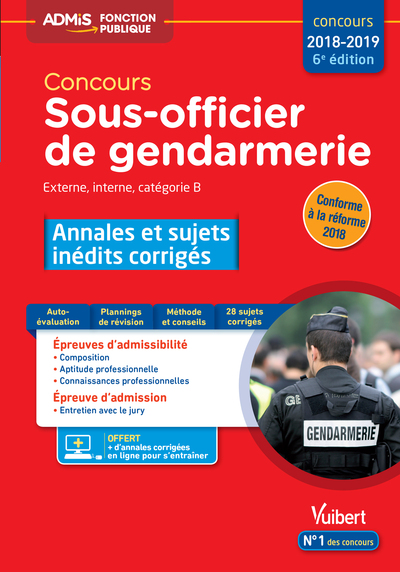 CONCOURS SOUS-OFFICIER DE GENDARMERIE CAT B ANNALES ET SUJETS INEDITS CORRIGES