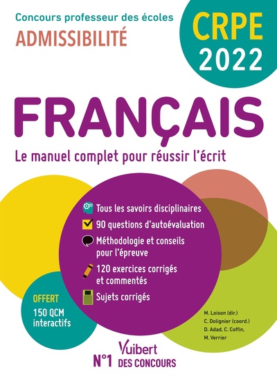 CRPE - CONCOURS PROFESSEUR DES ECOLES - FRANCAIS - ECRIT 2022 - NOUVEAU CON