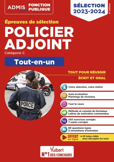 POLICIER ADJOINT - CATEGORIE C - TOUT-EN-UN - EPREUVES DE SELECTION 2023-20