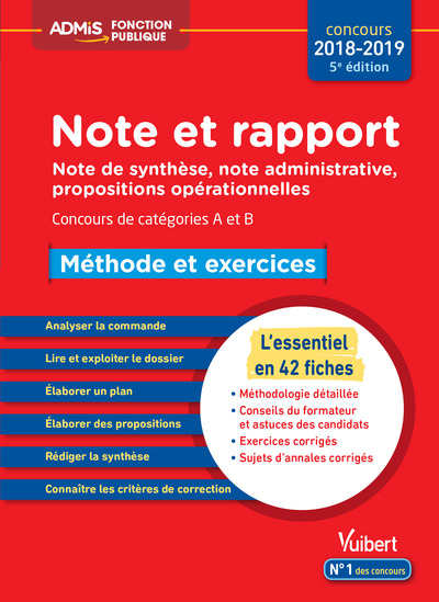NOTE ET RAPPORT METHODE ET EXERCICES CATEGORIES A ET B ESSENTIEL EN 42 FICHES