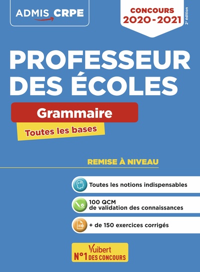 CONCOURS PROFESSEUR DES ECOLES - CRPE - TOUTES LES BASES EN GRAMMAIRE EN FICHE