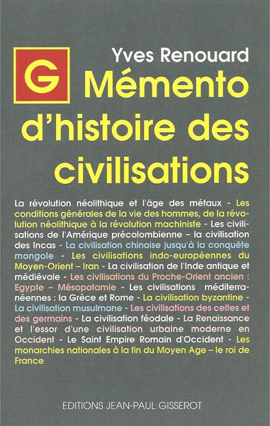 MEMENTO D'HISTOIRE DES CIVILISATIONS