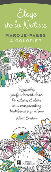 MARQUE-PAGES A COLORIER : ELOGE DE LA NATURE