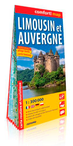 LIMOUSIN-AUVERGNE  1/300.000 (COMFORT !MAP, LAMINEE)