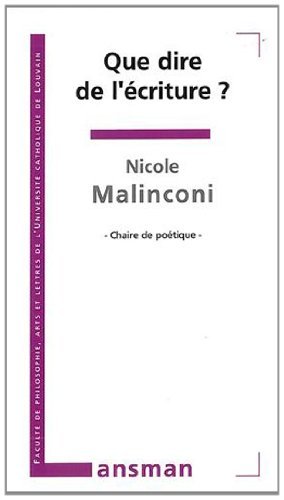 QUE DIRE DE L´ECRITURE