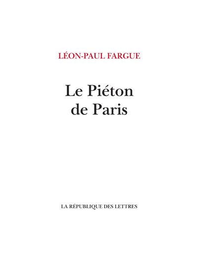PIETON DE PARIS