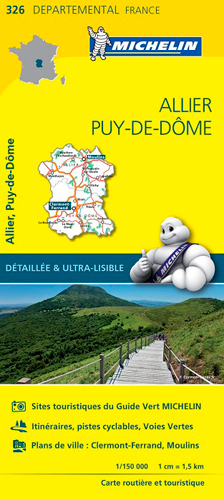 CARTE DEPARTEMENTALE 326 ALLIER, PUY-DE-DOME