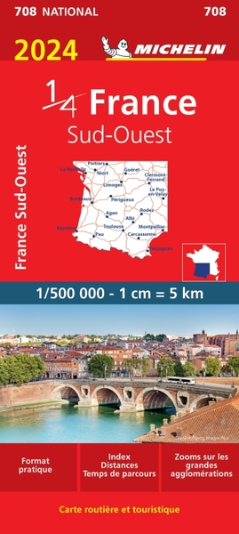 708 CARTE FRANCE SUD-OUEST 2024 MICHELIN