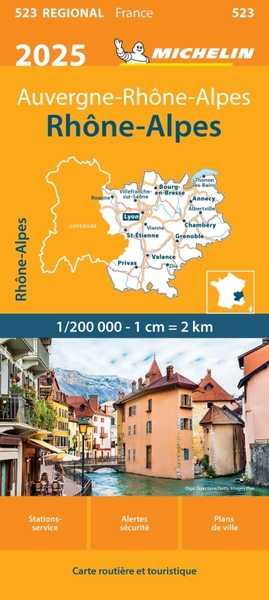 523 CARTE REGIONALE RHONE-ALPES 2025