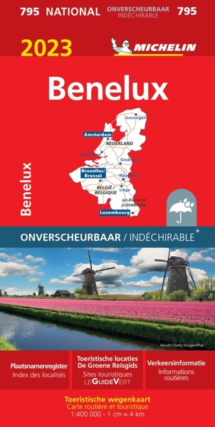 795 CARTE BENELUX 2023 - INDECHIRABLE MICHELIN