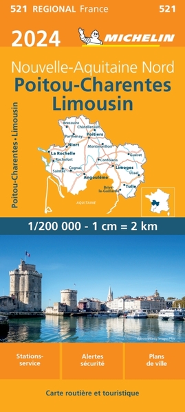 521-CARTE REGIONALE FRANCE - CARTE REGIONALE POITOU-CHARENTES-LIMOUSIN 2024