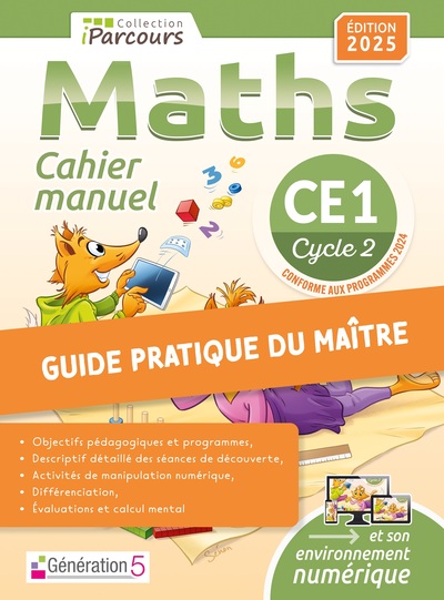 GUIDE DU MAITRE CAHIER-MANUEL IPARCOURS MATHS CE1 (2025)