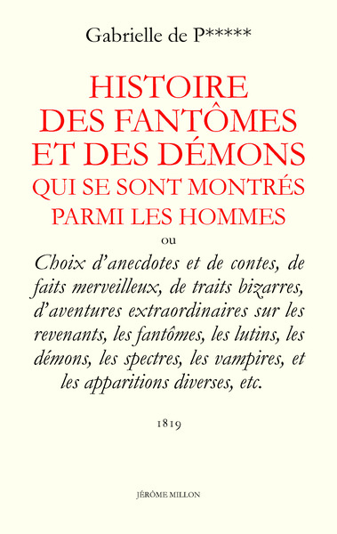 HISTOIRE DES FANTOMES ET DES DEMONS QUI SE SONT MONTRES