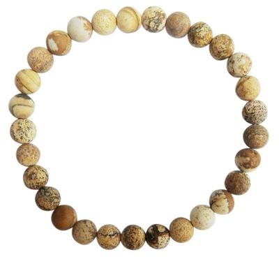 BRACELET JASPE PAYSAGE PERLES RONDES 6 MM MATES - PVC TTC 9.90€