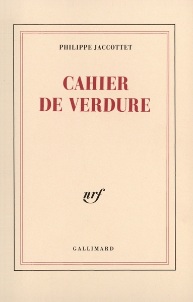 CAHIER DE VERDURE