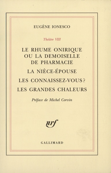 THEATRE 7 - IONESCO - RHUME ONIRIQUE OU LA DEMOISELLE DE PHARMACIE/LA NIECE-EPOUSE