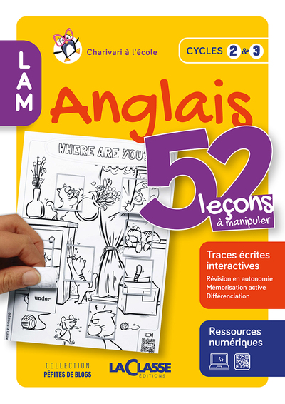52 LECONS A MANIPULER EN ANGLAIS CYCLE 2 ET 3 (LIVRE + RESSOURCES NUMERIQUES)