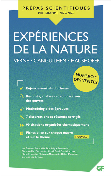 EXPERIENCES DE LA NATURE - MANUEL PREPAS 2025