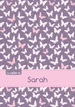 CAHIER SARAH PTSCX,96P,A5 PAPILLONSMAUVE