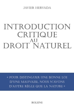 INTRODUCTION CRITIQUE AU DROIT NATUREL
