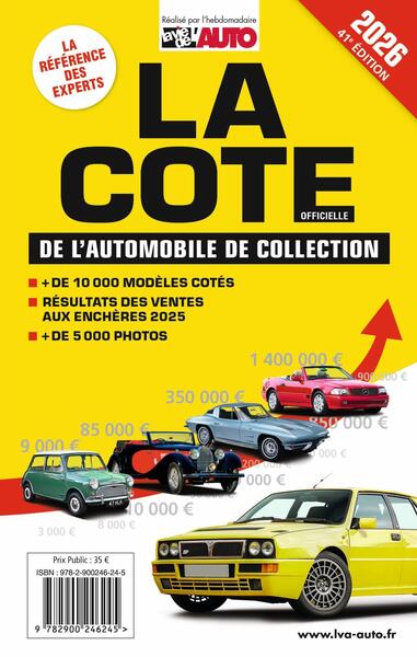LA COTE DE L´AUTOMOBILE DE COLLECTION 2026