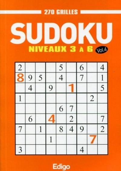 SUDOKU 270 GRILLES - VOLUME 4. NIVEAUX 3 A 6.
