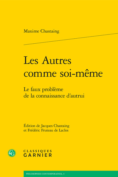 AUTRES COMME SOI-MEME - LE FAUX PROBLEME DE LA CONNAISSANCE D´AUTRUI